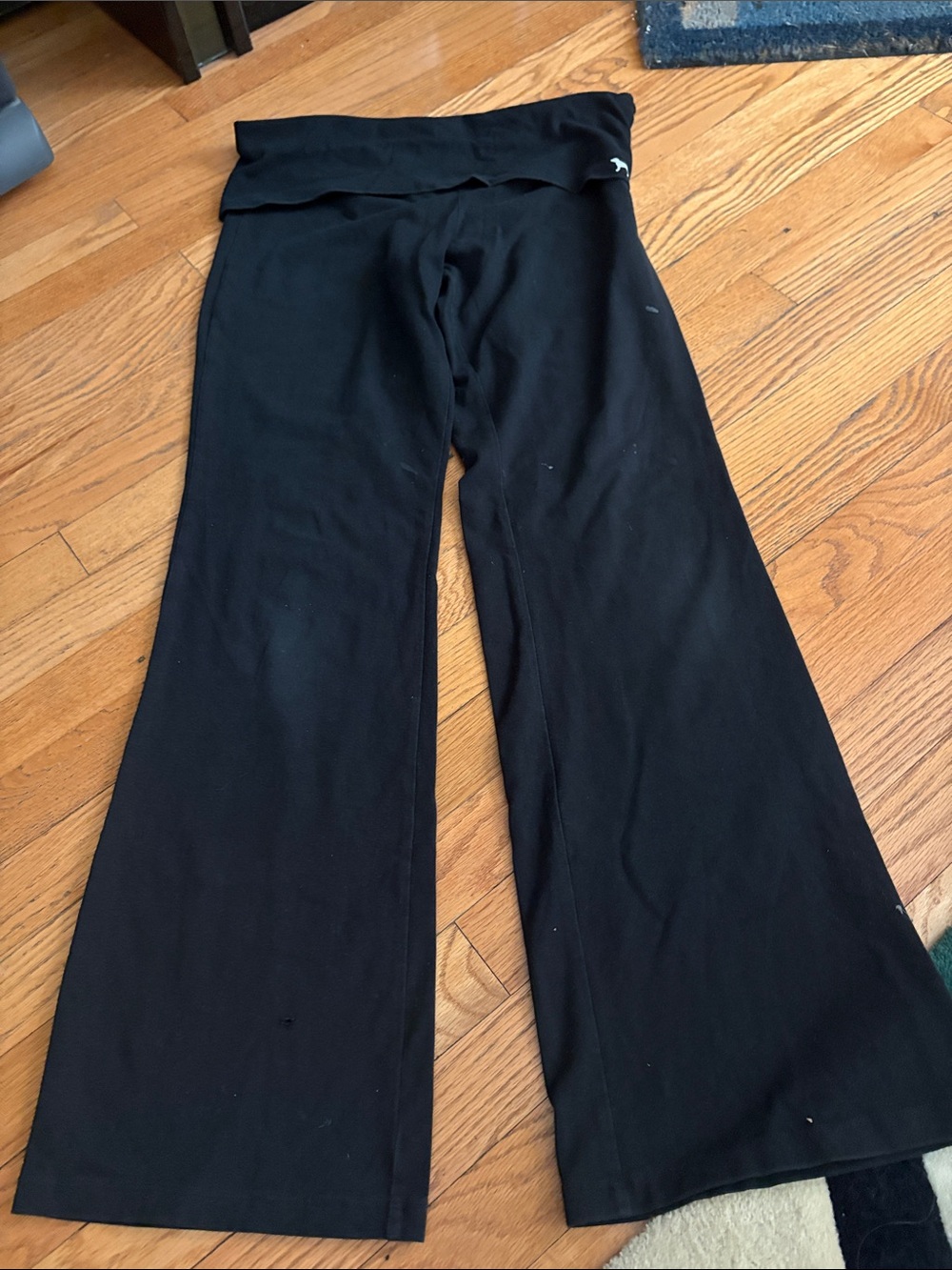 PINK Victoria's Secret Black Fold-Over Waist Yoga Pants